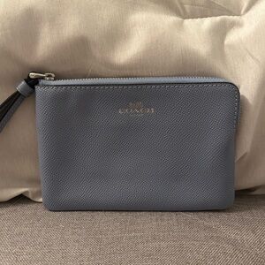 Coach Blue Leather Wristlet